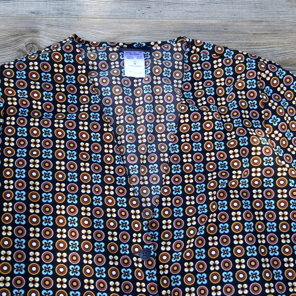 Patterned Cherokee Button Down Front V Neck Scrub… - image 7
